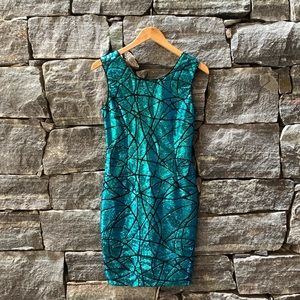 Forever 21 Blue Sequin Low Back Cocktail Dress